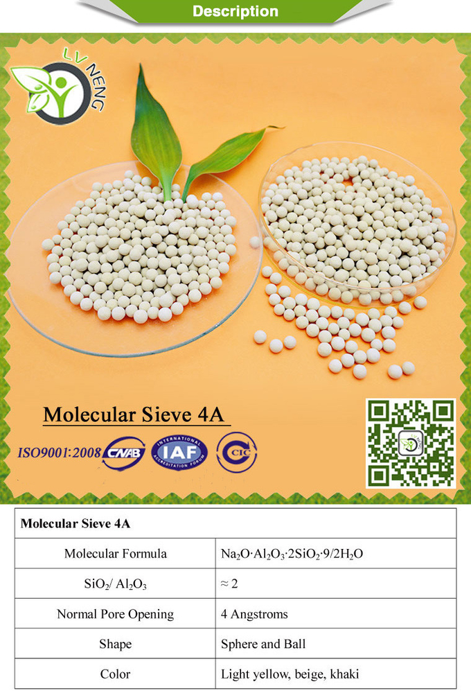 Drying Methanol Molecular Sieve 4A For Natural Gas Dehydration