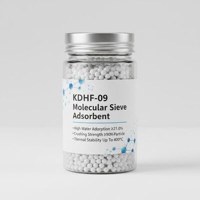 KDHF-09 Molecular Sieve Adsorbent with High Water Adsorption ≥21.0%, Crushing Strength ≥90N/Particle, and Thermal Stability Up To 400°C